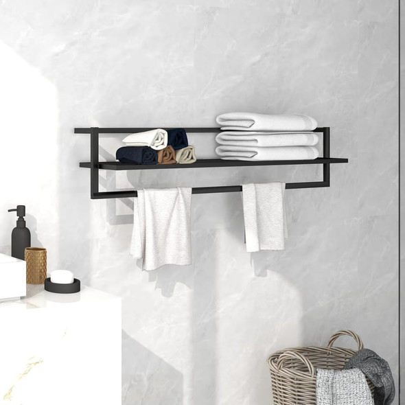 vidaXL Towel Rack Black 95x25x22 cm Iron