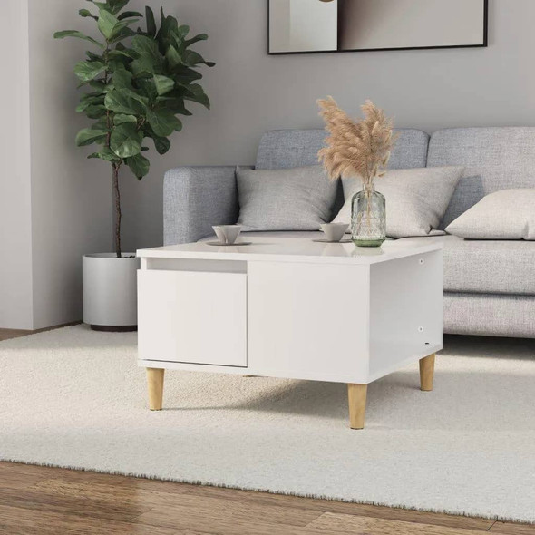 vidaXL Coffee Table High Gloss White 55x55x36.5 cm Engineered Wood