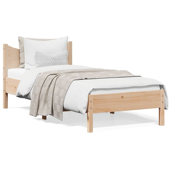 vidaXL Bed Frame 92x187 cm Single Size Solid Wood Pine
