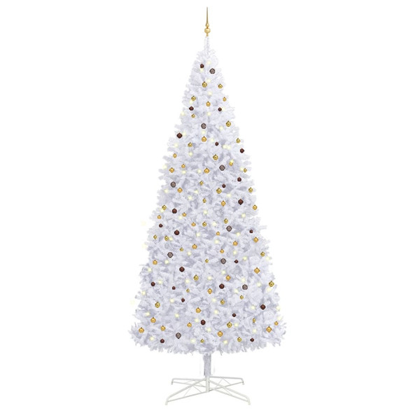 vidaXL Artificial Pre-lit Christmas Tree with Ball Set LEDs 400 cm White