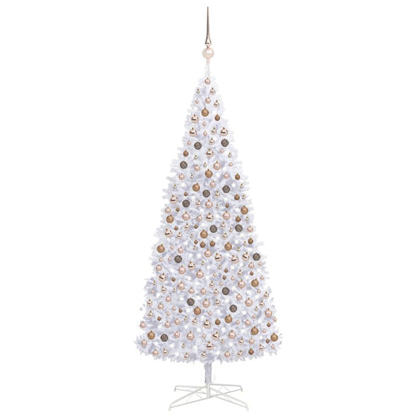 vidaXL Artificial Pre-lit Christmas Tree with Ball Set LEDs 400 cm White