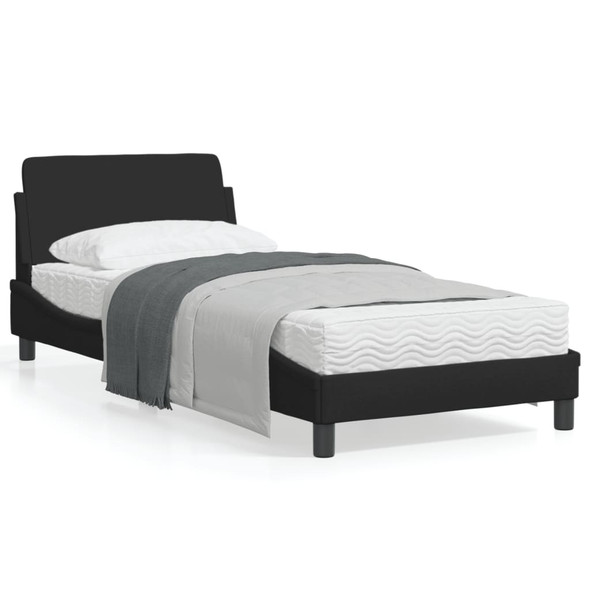 vidaXL Bed Frame with Headboard Black 90x190 cm Fabric