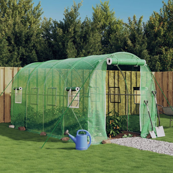 vidaXL Greenhouse with Steel Frame Green 8 m² 4x2x2 m