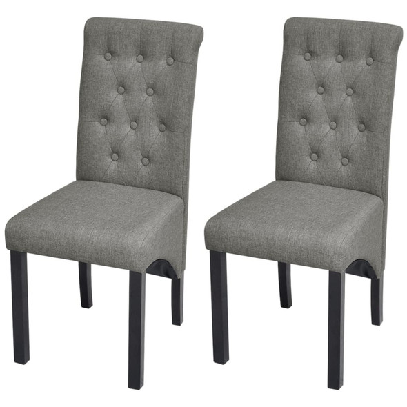 vidaXL Dining Chairs 2 pcs Light Grey Fabric