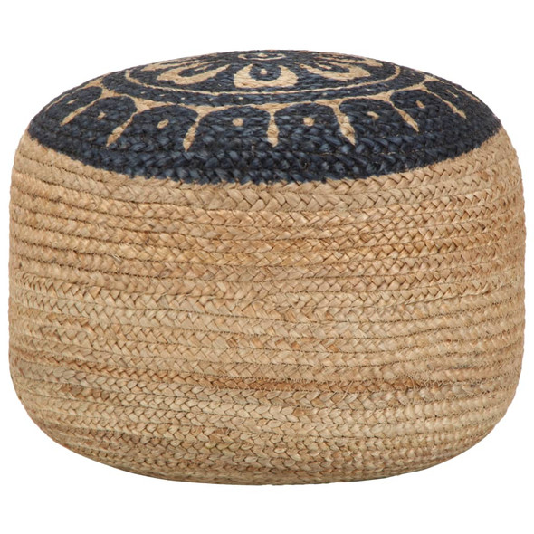 vidaXL Handmade Pouffe Blue 45x30 cm Jute