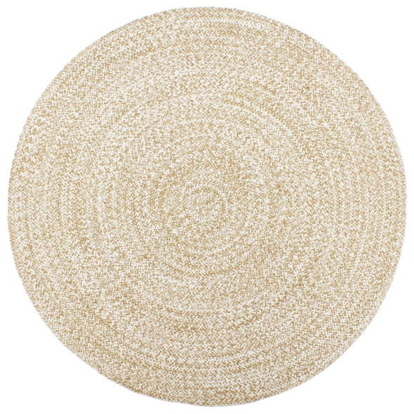 vidaXL Handmade Rug Jute White and Brown 180 cm