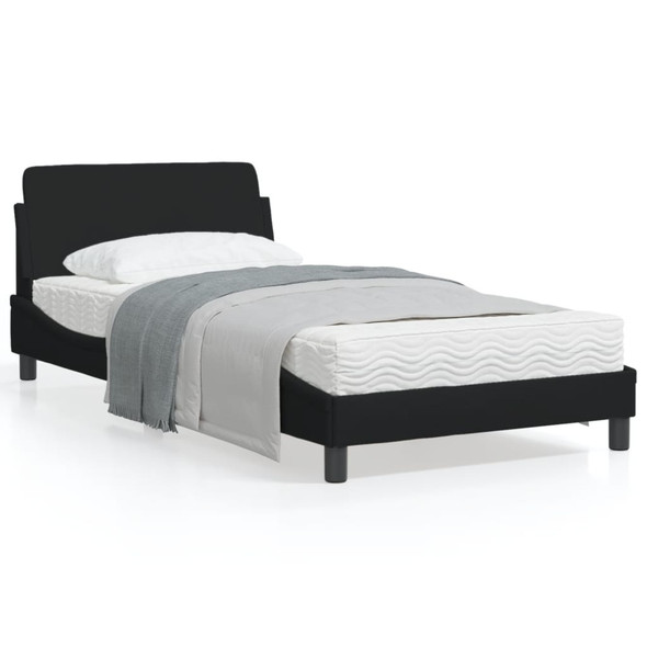 vidaXL Bed Frame with Headboard Black 107x203 cm Fabric