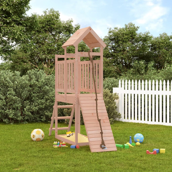 vidaXL Playhouse with Climbing Wall Solid Wood Douglas