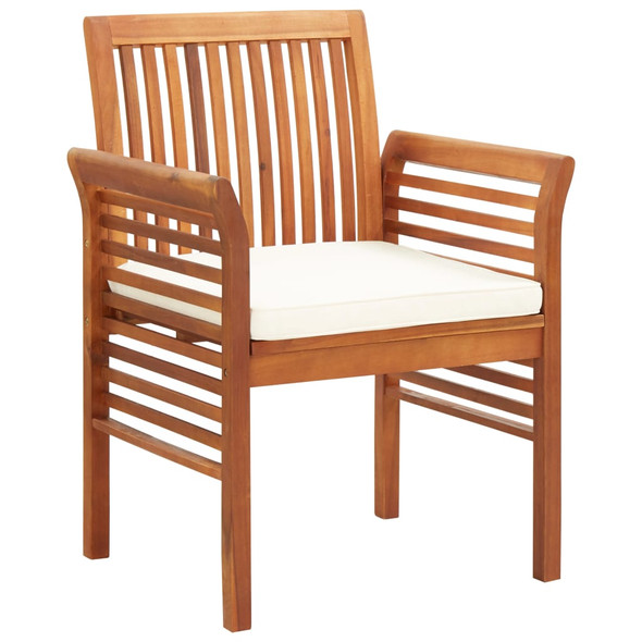 vidaXL Garden Dining Chair with Cushion Solid Acacia Wood