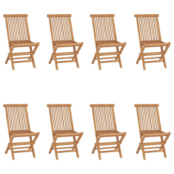 vidaXL Folding Garden Chairs 8 pcs Solid Wood Teak