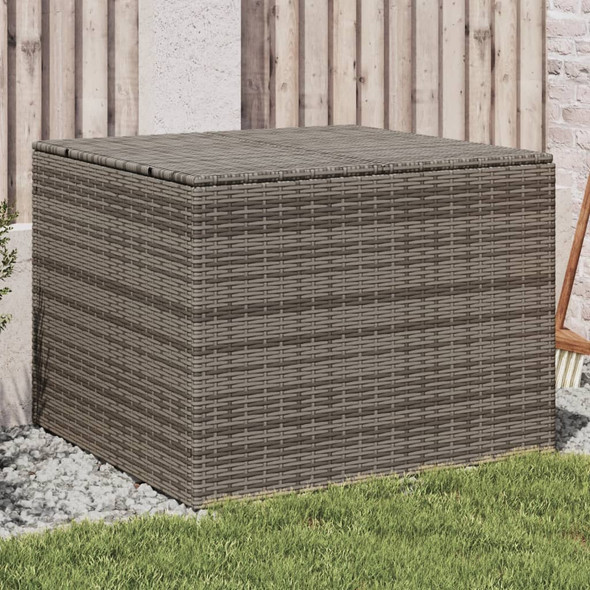 vidaXL Garden Storage Box Grey 291L Poly Rattan