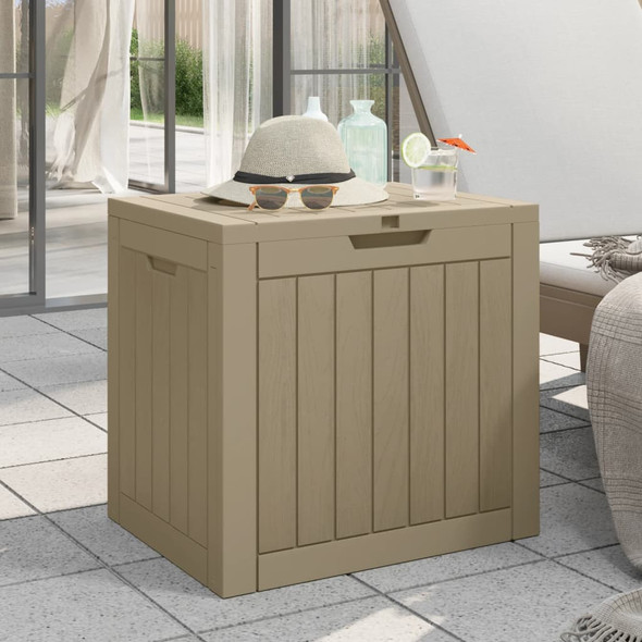 vidaXL Garden Storage Box Light Brown 55.5x43x53 cm Polypropylene