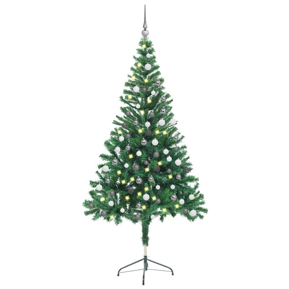 vidaXL Artificial Pre-lit Christmas Tree with Ball Set 150 cm 380 Branches