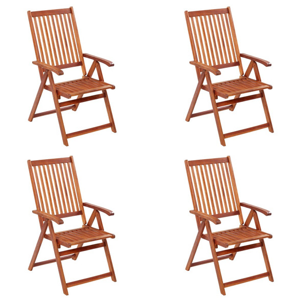 vidaXL Folding Garden Chairs 4 pcs Solid Acacia Wood