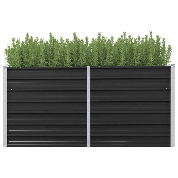 vidaXL Garden Raised Bed Anthracite 160x40x77 cm Galvanised Steel