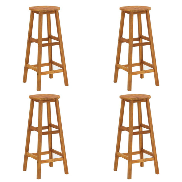 vidaXL Bar Stools 4 pcs Solid Acacia Wood