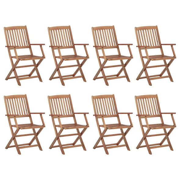 vidaXL Folding Outdoor Chairs 8 pcs Solid Wood Acacia