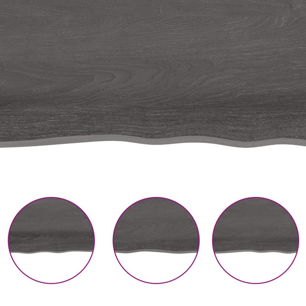 Bathroom Countertop Dark Grey 160x60x4 cm Treated Solid Wood