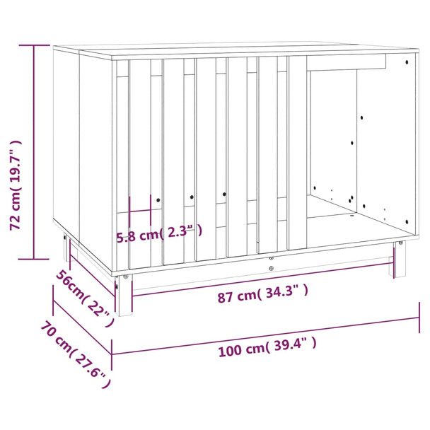 Dog House 100x70x72 cm Solid Wood Pine