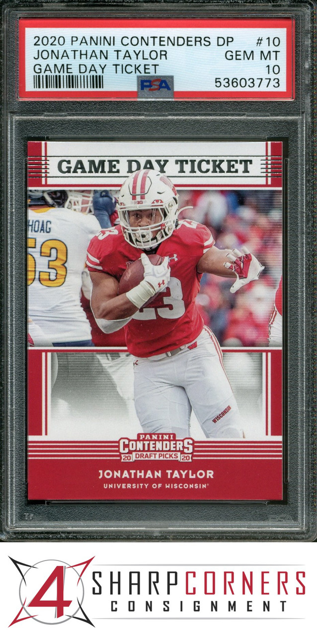 2020 CONTENDERS DP GAME DAY TICKET JONATHAN TAYLOR RC POP 2 PSA 10