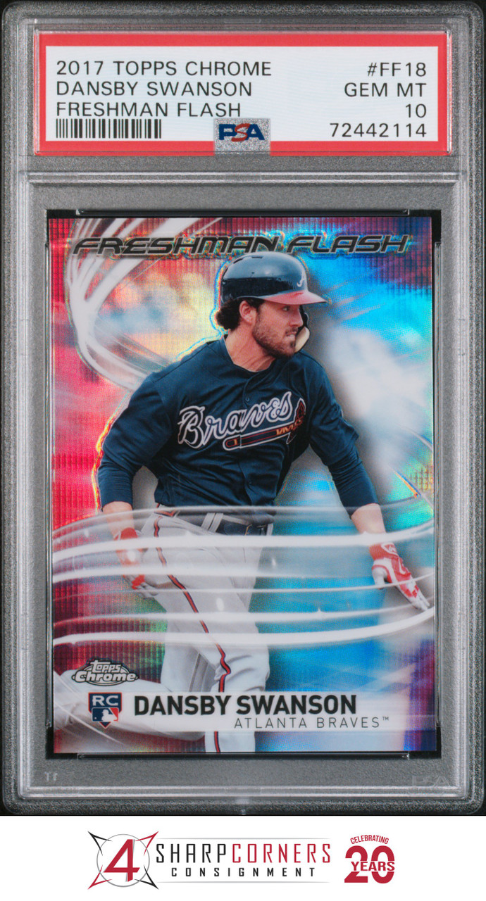 2017 TOPPS #87 DANSBY SWANSON RC BRAVES WHITE JERSEY PSA 10