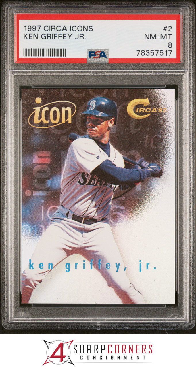 1997 CIRCA ICONS #2 KEN GRIFFEY JR. MARINERS HOF POP 5 PSA 8