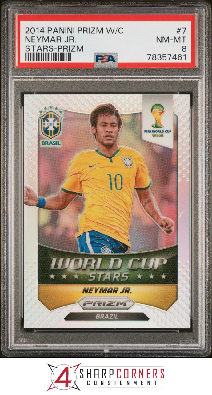 2014 PANINI PRIZM WORLD CUP STARS #7 NEYMAR JR. BRAZIL PSA 8 X3721752-461