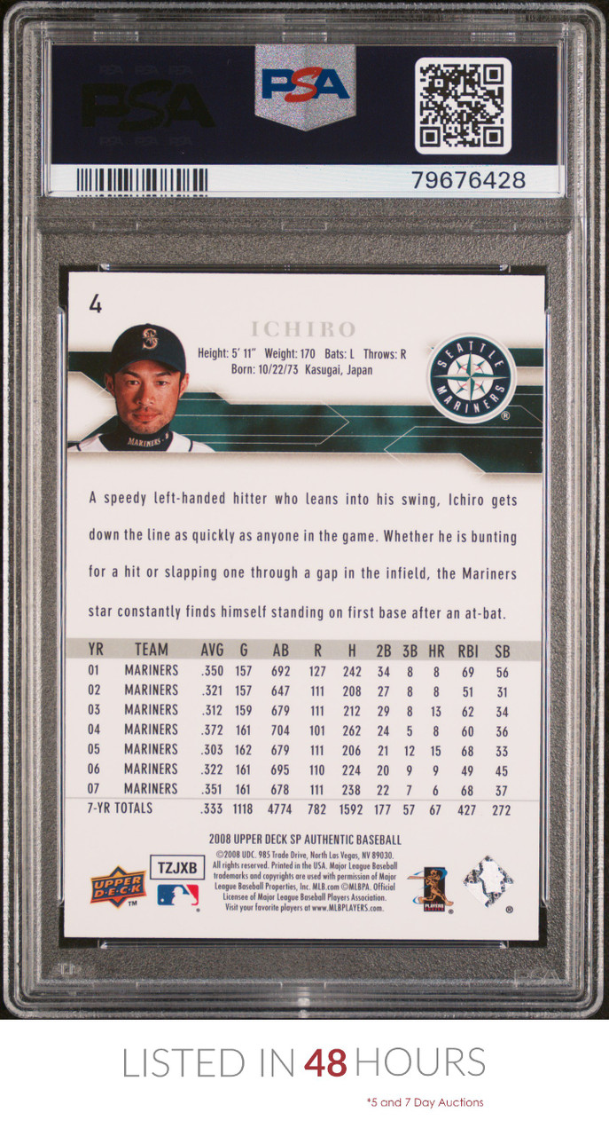 2009 SP AUTHENTIC #51 ICHIRO MARINERS PSA 10 B3710534-090 - 4 Sharp Corners