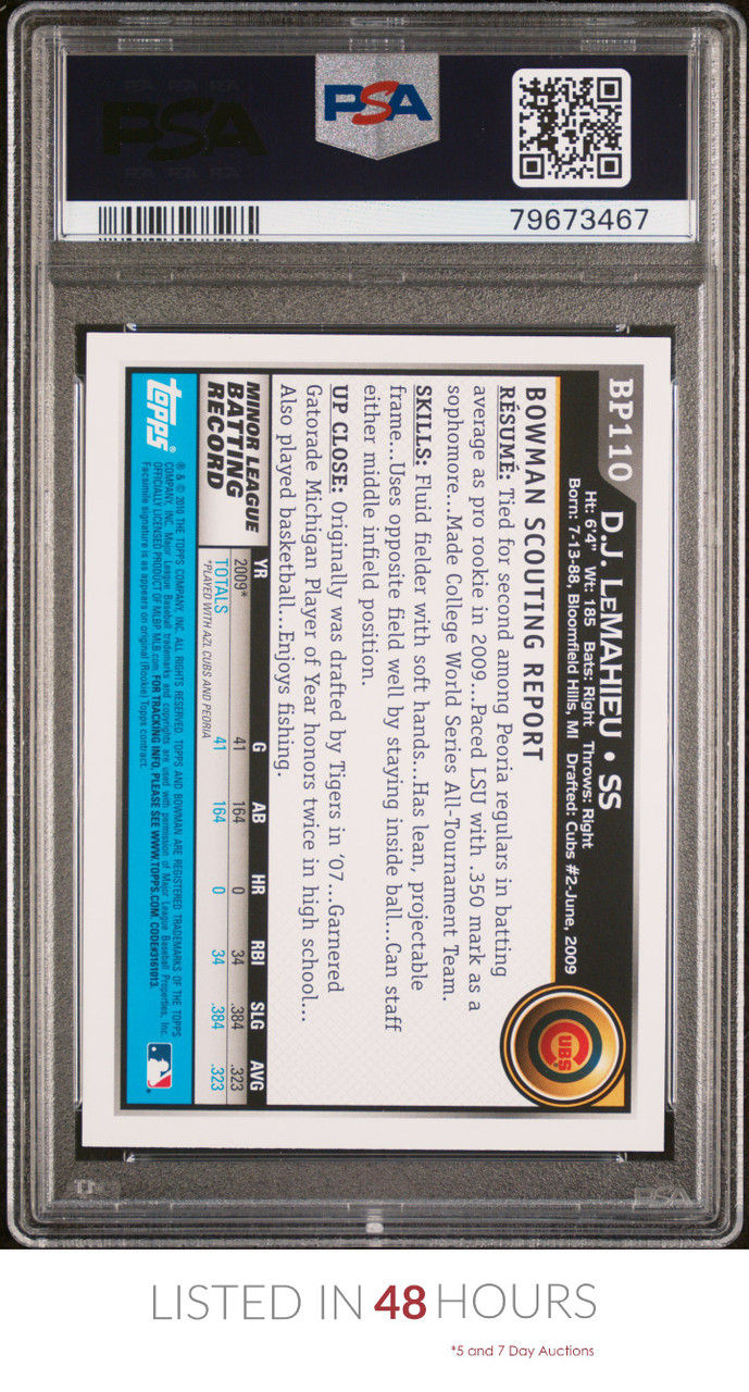 2010 Bowman Topps 100 Prospects #tp32 Madison Bumgarner Rc Psa 10  B3644724-740