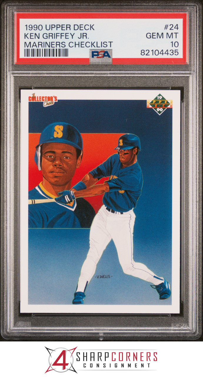 1990 UPPER DECK #24 KEN GRIFFEY JR. MARINERS CHECKLIST HOF PSA 10