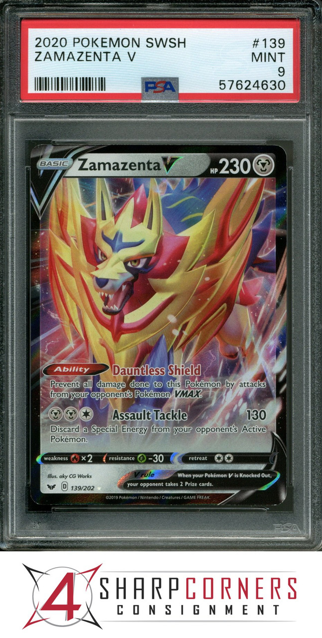 2020 POKEMON SWORD & SHIELD #139 ZAMAZENTA V PSA 9 X3730232-630