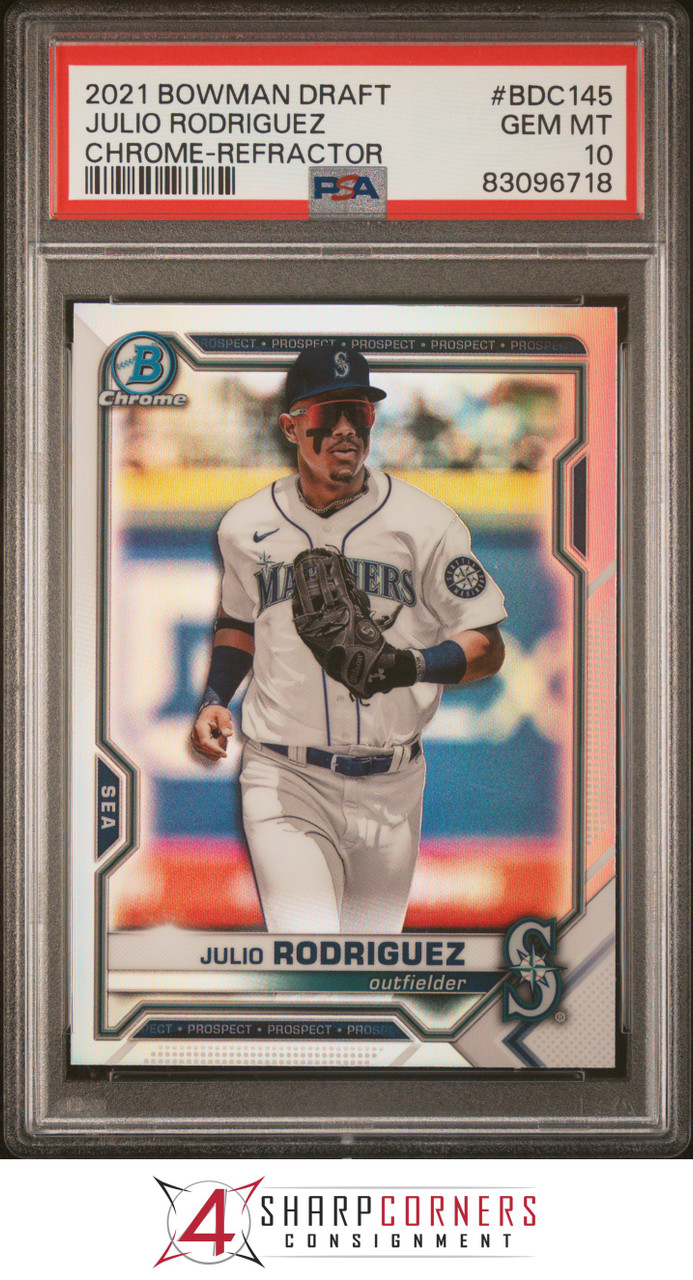 2021 BOWMAN DRAFT CHROME-REFRACTOR #BDC145 JULIO RODRIGUEZ PSA 10