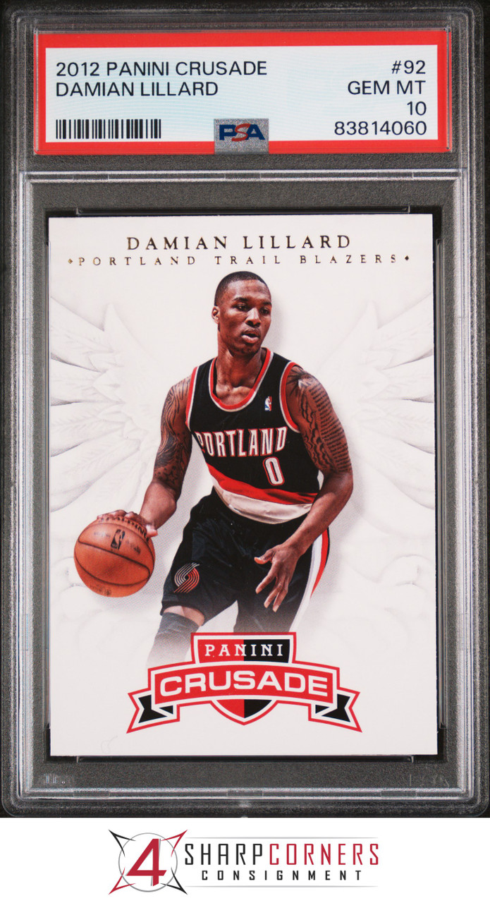 2012 PANINI CRUSADE #92 DAMIAN LILLARD RC TRAIL BLAZERS PSA 10