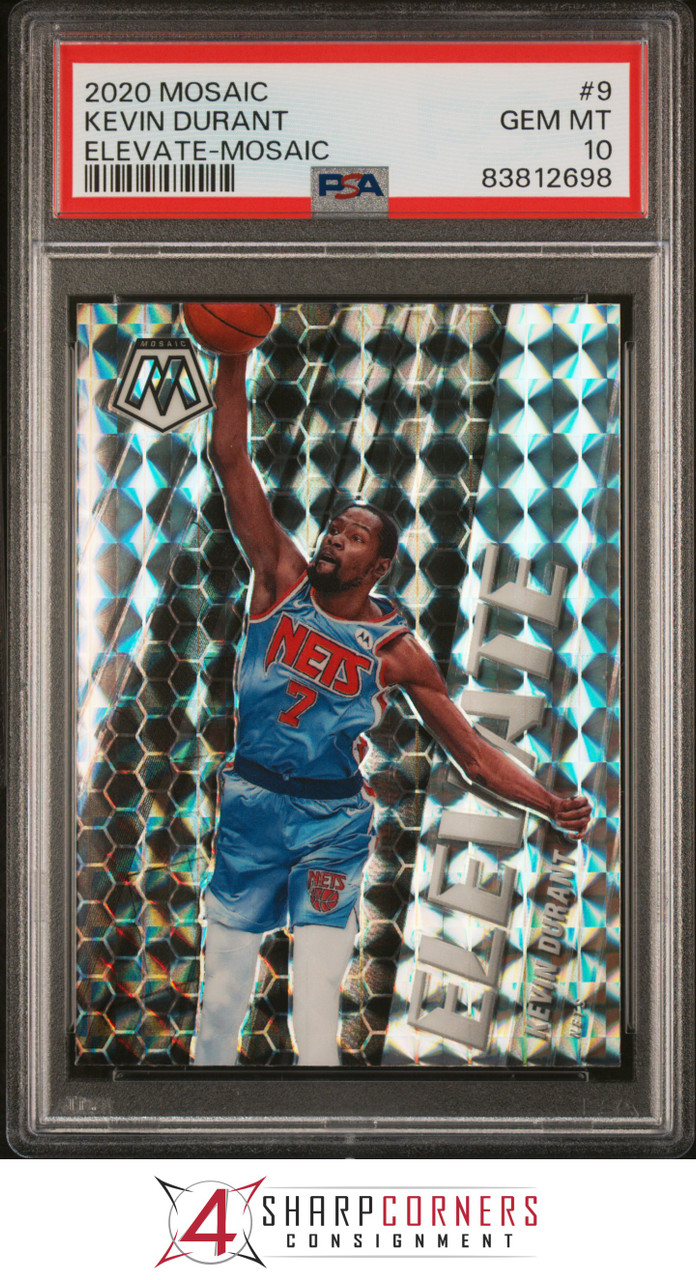 2020 PANINI MOSAIC ELEVATE PRIZM #9 KEVIN DURANT POP 2 PSA 10