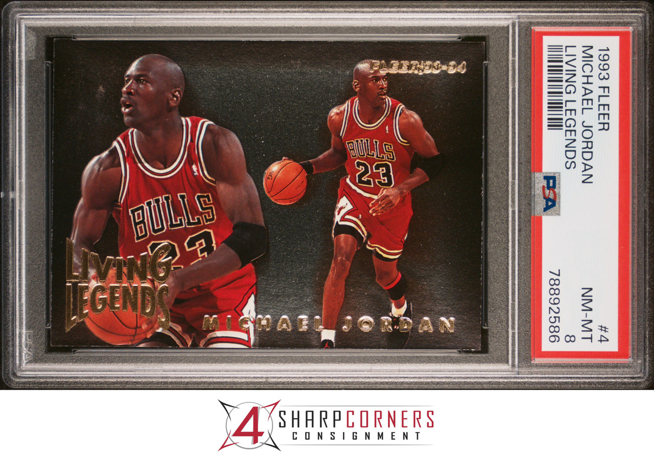 1993 FLEER LIVING LEGENDS #4 MICHAEL JORDAN BULLS HOF PSA 8