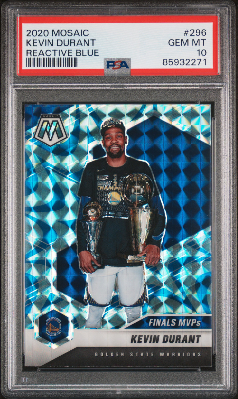 2020 MOSAIC REACTIVE BLUE PRIZM #296 KEVIN DURANT POP 6 PSA 10