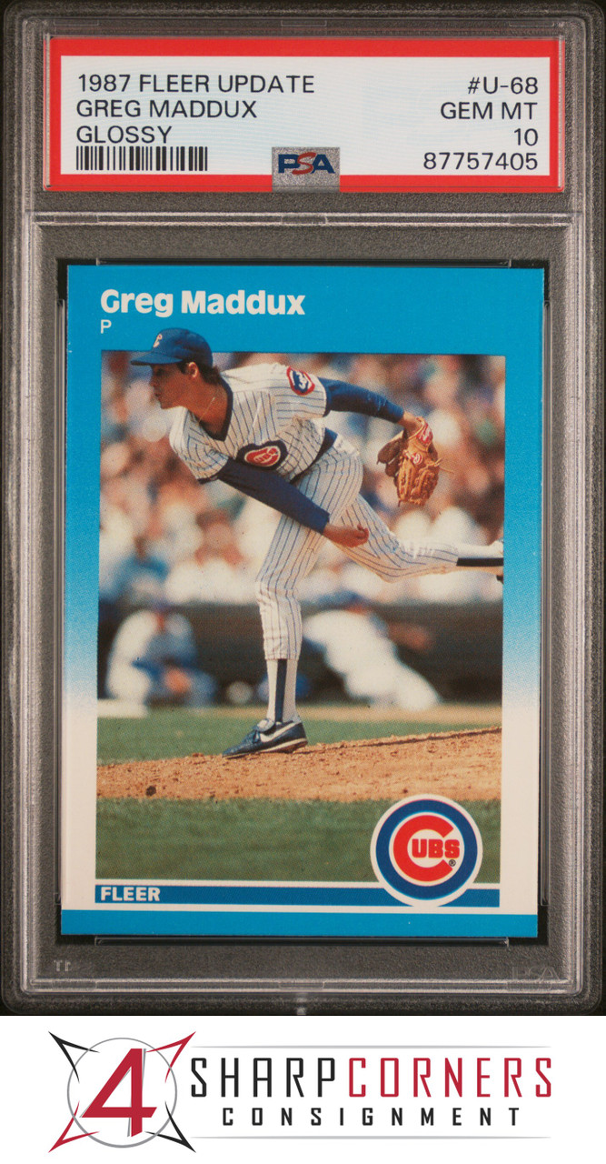 1987 FLEER UPDATE GLOSSY #U-68 GREG MADDUX RC CUBS HOF PSA 10 B3903085-405