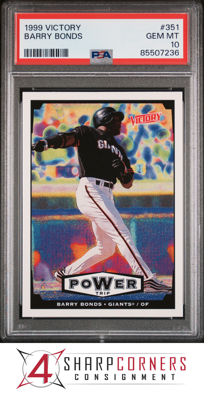 1999 UPPER DECK VICTORY #351 BARRY BONDS GIANTS POP 3 PSA 10 B3919240-236 -  4 Sharp Corners