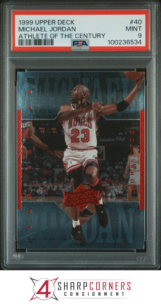 1999 UPPER DECK MICHAEL JORDAN ATHLETE OF THE CENTURY #40 PSA 9 