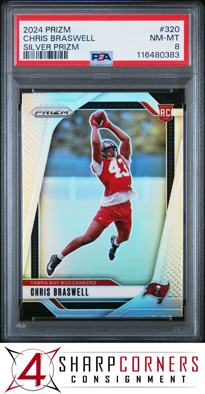 2024 PANINI PRIZM SILVER #320 CHRIS BRASWELL RC POP 1 PSA 8 - 4