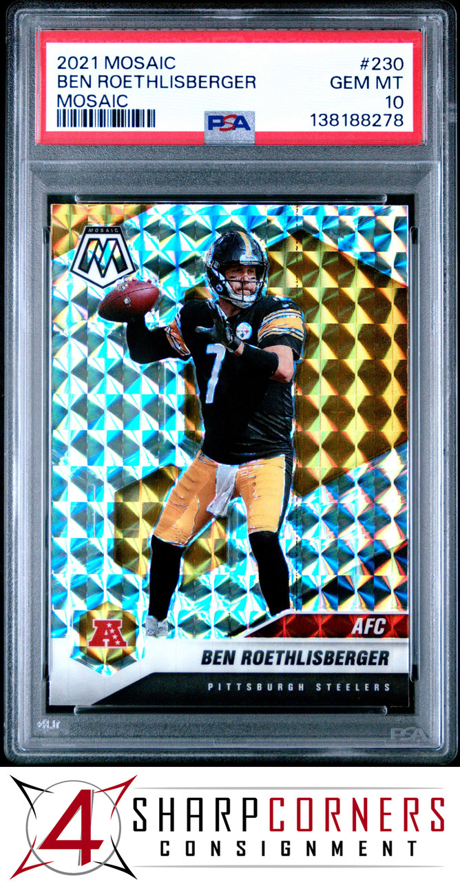 2021 PANINI MOSAIC PRIZM #230 BEN ROETHLISBERGER POP 6 PSA 10 - 4