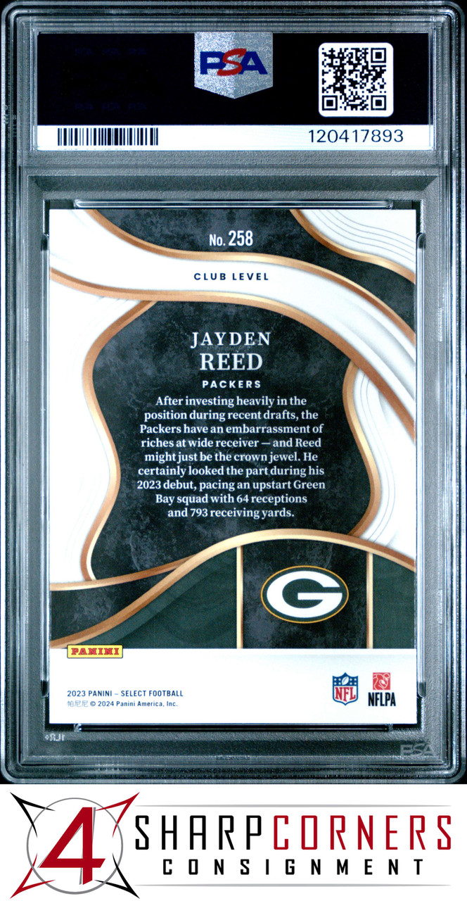 2023 PANINI SELECT #258 JAYDEN REED RC PSA 10 - 4 Sharp Corners