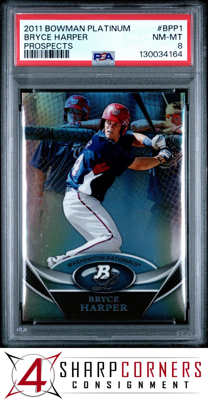 2011 BOWMAN PLATINUM PROSPECTS #BPP1 BRYCE HARPER RC PSA 8 - 4