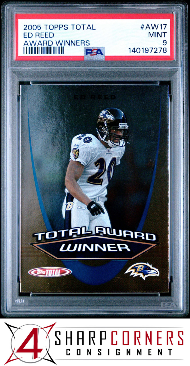 2005 TOPPS TOTAL TOTAL AWARD WINNERS #AW17 ED REED HOF POP 1 PSA 9