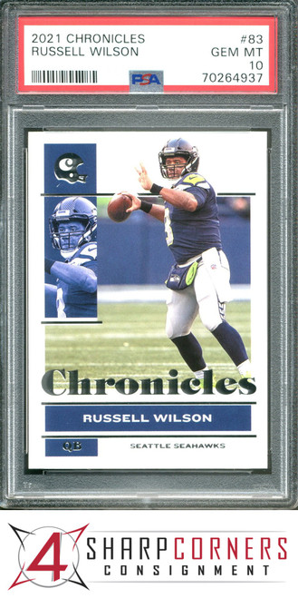 2021 PANINI CHRONICLES #83 RUSSELL WILSON SEAHAWKS POP 1 PSA 10  F3558586-937 - 4 Sharp Corners