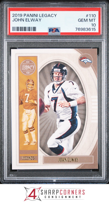 2019 PANINI DONRUSS #89V JOHN ELWAY HOF WHITE JERSEY POP 2 PSA 10  F3702310-991 - 4 Sharp Corners