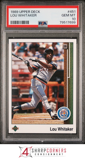 1993 TOPPS #160 LOU WHITAKER TIGERS PSA 10 B3645714-516 - 4 Sharp