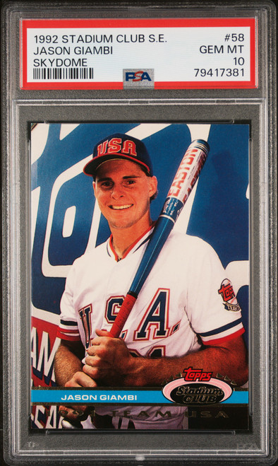 1991 TOPPS STADIUM CLUB JASON GIAMBI ROOKIE RC #58