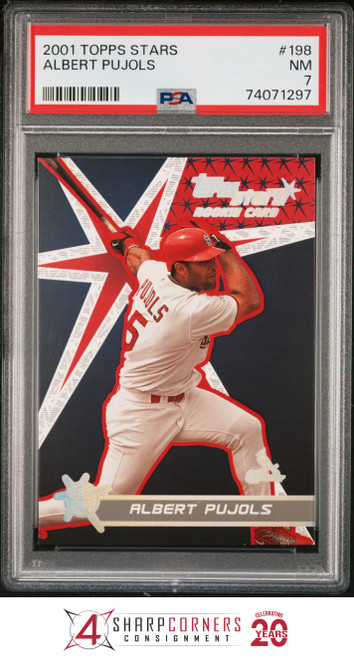 2001 TOPPS STARS #198 ALBERT PUJOLS RC CARDINALS PSA 7 B3609672-297