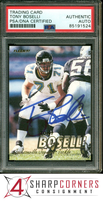 1997 FLEER #165 TONY BOSELLI HOF TRADING CARD PSA AUTH DNA AUTO F1000681-524